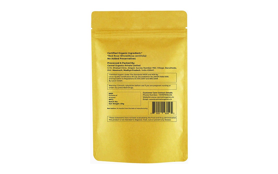 Carmel Organics Red Rose Whole    Pack  50 grams